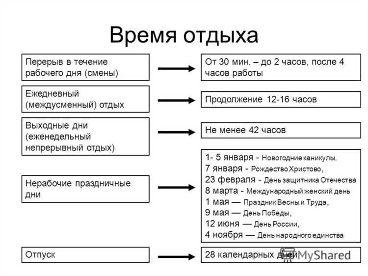 Время отдыха по трудовому кодексу правила и нормы